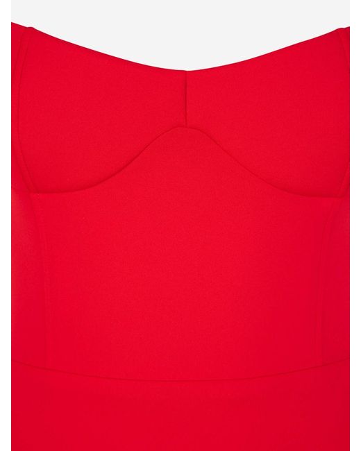 Magda Butrym Red Bustier Midi Dress