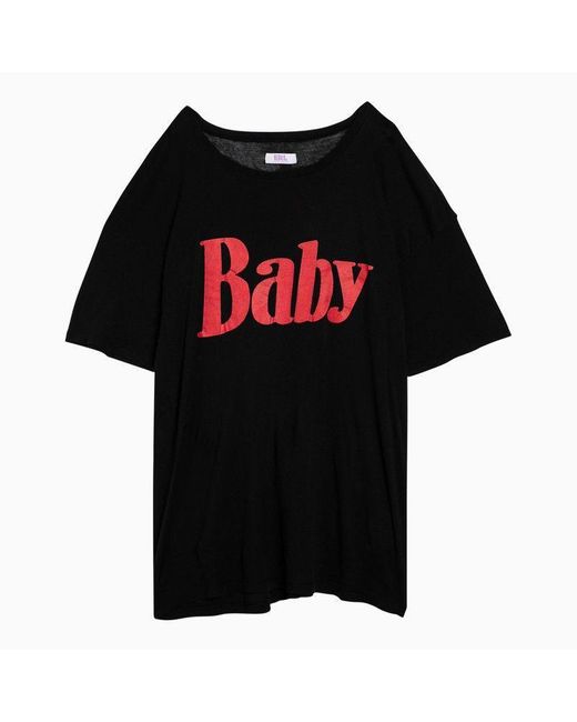 ERL Black Baby Crew Neck T Shirt for men