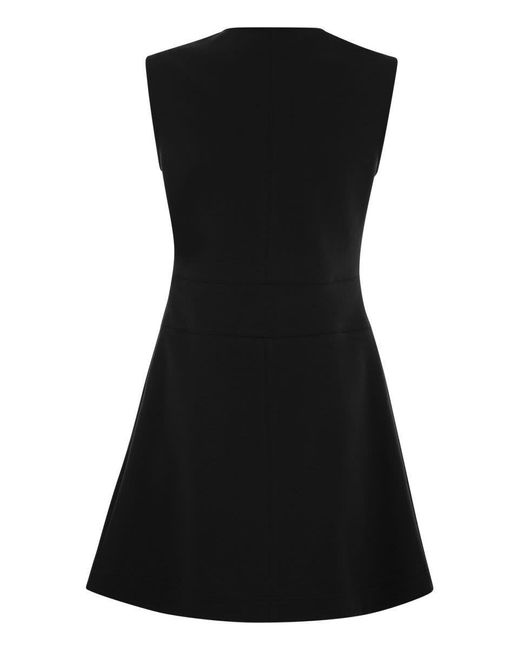 Moncler Black Sleeveless Cotton-blend Dress