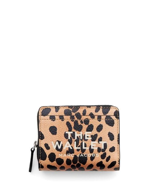 Marc Jacobs Black The Cheetah Leather Mini Compact Wallet
