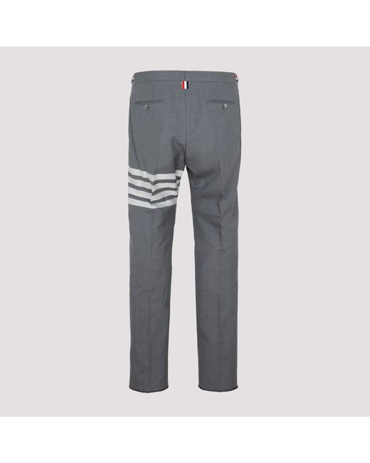 Thom Browne Wool Low Rise Pants in Gray 