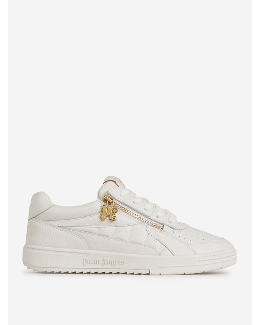 Palm Angels White Side Zip University Sneakers for men