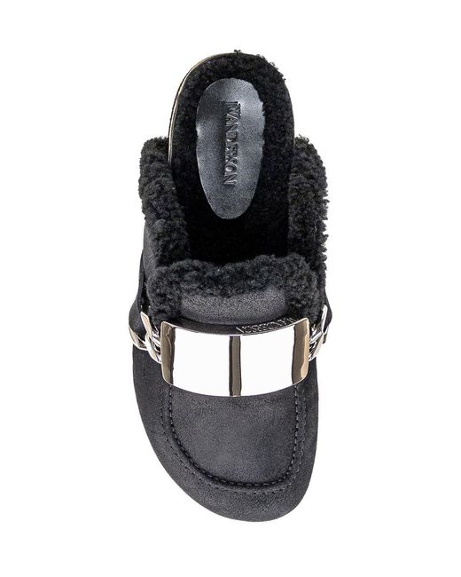 J.W. Anderson Black Shearling Mules for men
