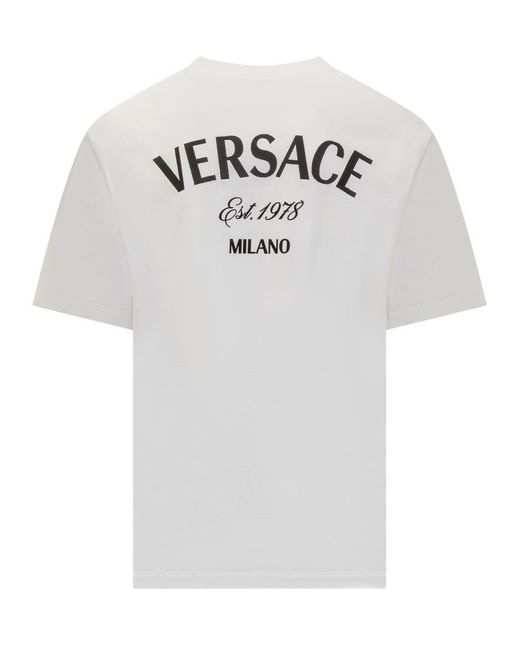 Versace White T-shirt Milan Stamp for men