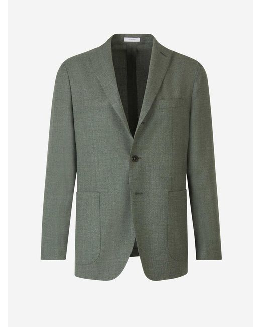 Boglioli Green Piqué Knit Blazer for men