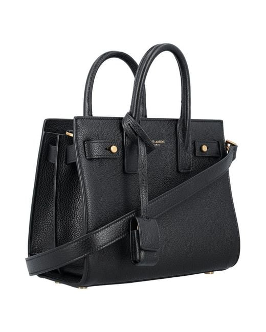 【関税&送料込】Saint Laurent Saint Laurent Sac De Jour Soft Saint Laurent Sac De Jour Nano Soft Bag in Black | Lyst