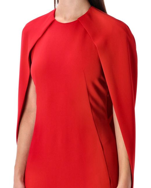 Alberta Ferretti Red Alberta Ferretti Cape-Back Evening Gown