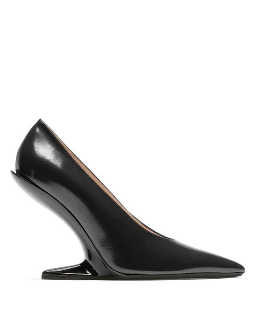 N°21 Black 100mm Sculpted-heel Leather Pumps