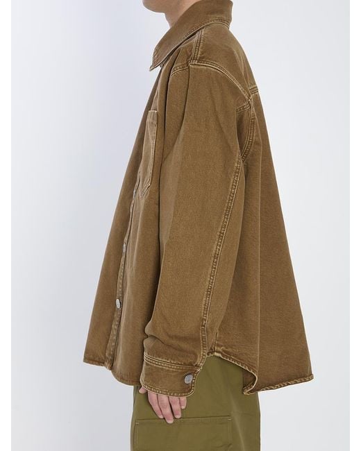 AMI Brown Cotton Overshirt for men