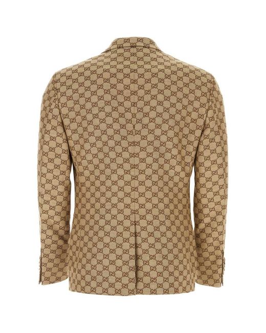Gucci Brown GG Supreme Linen Blazer for men