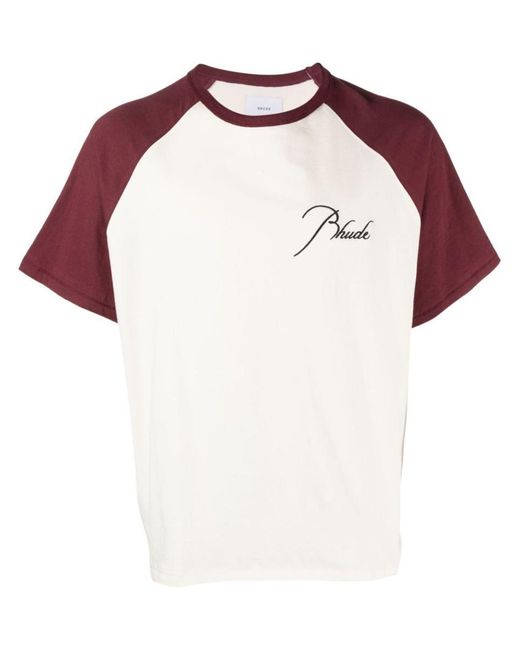Rhude Pink Logo T-shirt for men