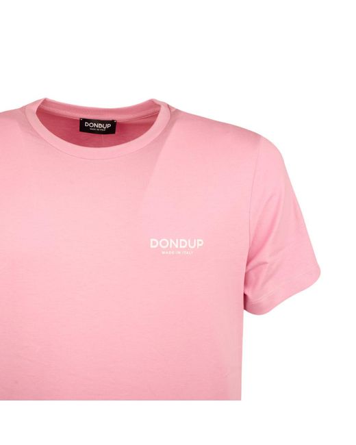 Dondup Pink Regular Jersey T-Shirt for men