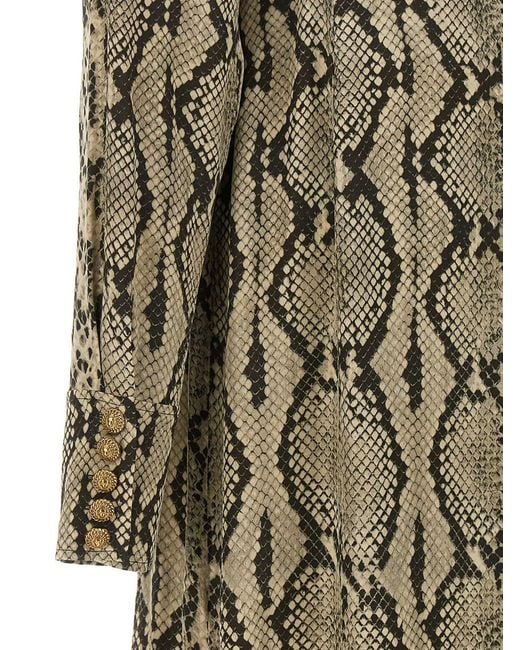 Balmain Natural Python Pattern Shirt Dress