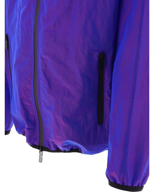 Burberry Blue Ekd-Embroidered Windbreaker Jacket for men
