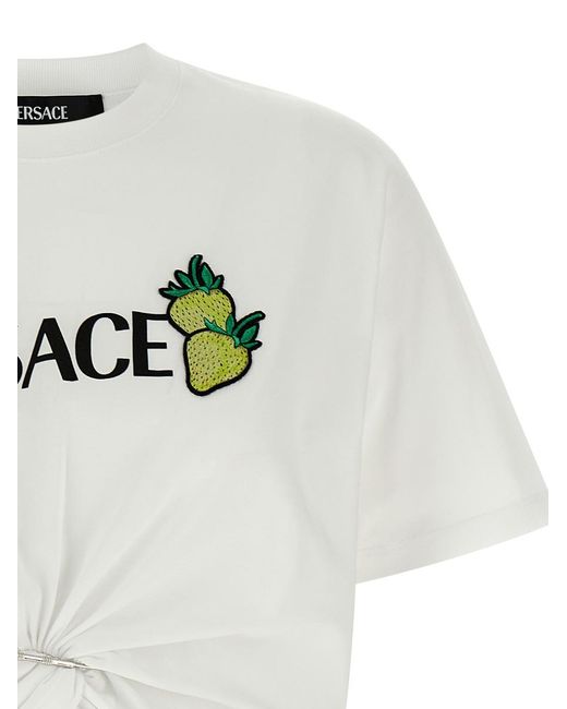Versace Gray 'Strawberry Patch' T-Shirt