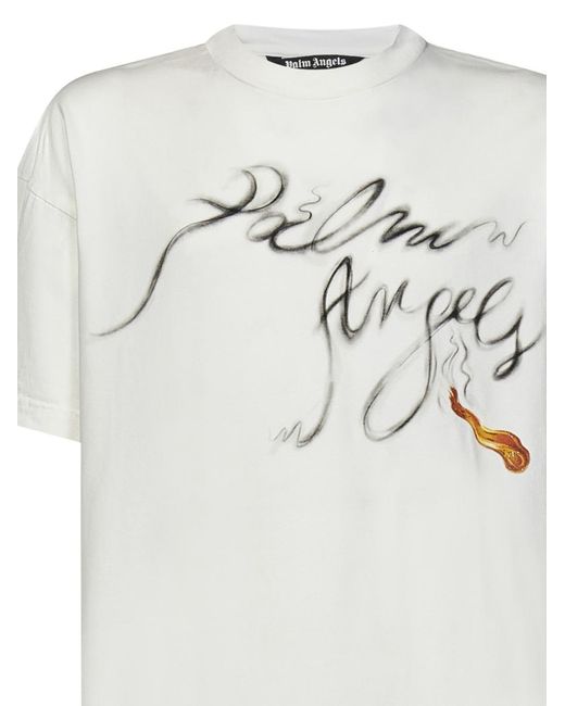 Palm Angels White Foggy Pa T-Shirt for men