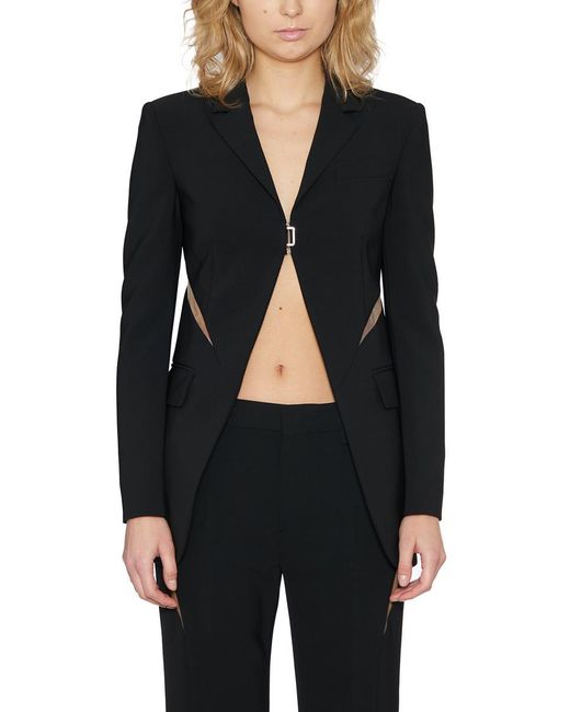 DSquared² Black Cut-out Detailed Long Sleeved Blazer