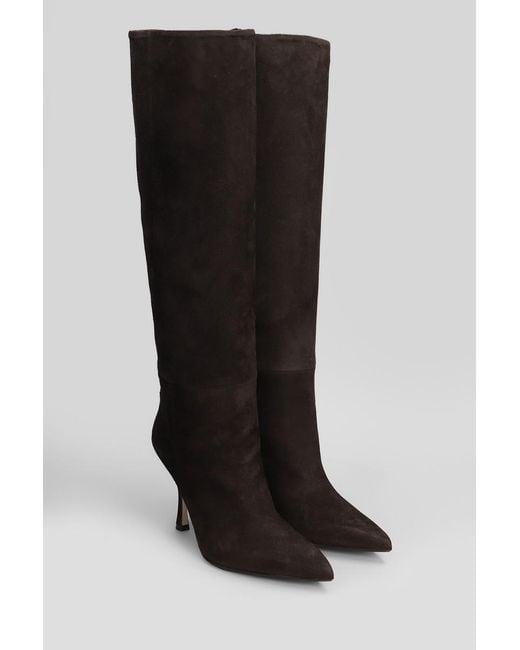 Anna F. Black High Heels Boots