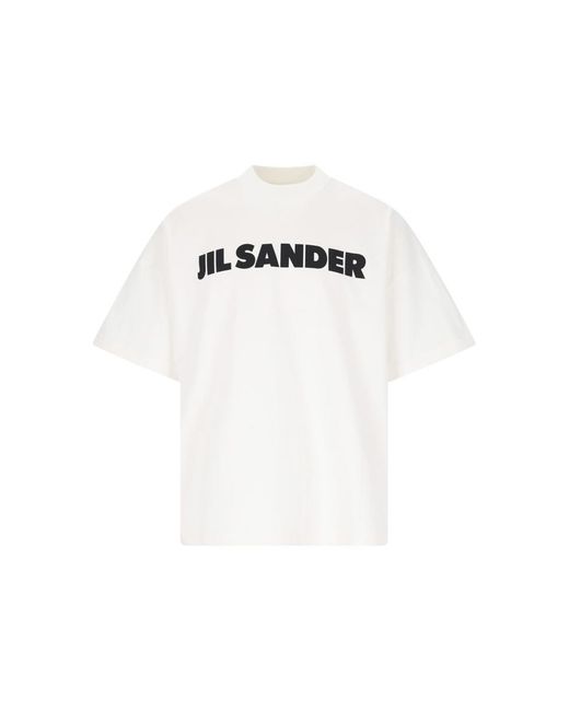 Jil Sander White Logo Print T-shirt for men