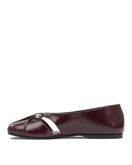 Alohas Brown Ravena Rift Burgundy Leather Ballet Flats