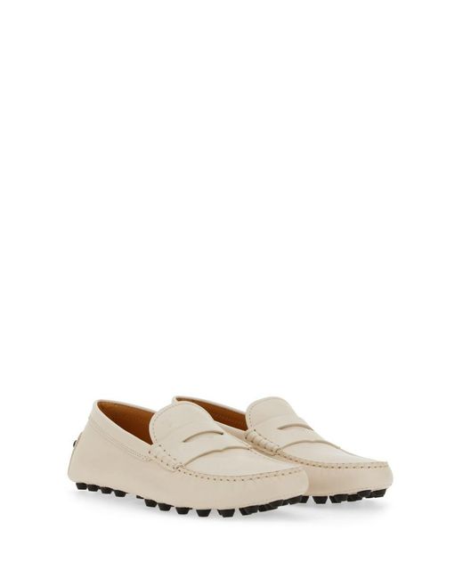 Tod's White Rubberized Moccasin