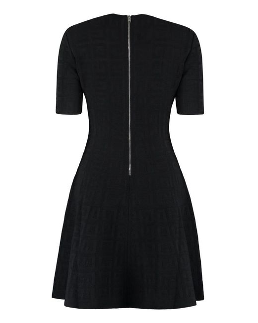 Givenchy Black Jacquard Knit Mini-Dress