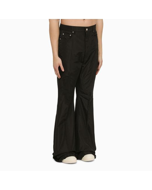 Rick Owens Black Cotton Flared Trousers for men