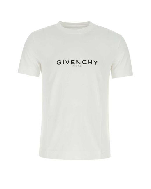 Givenchy White Reversible Logo-print Cotton-jersey T-shirt for men