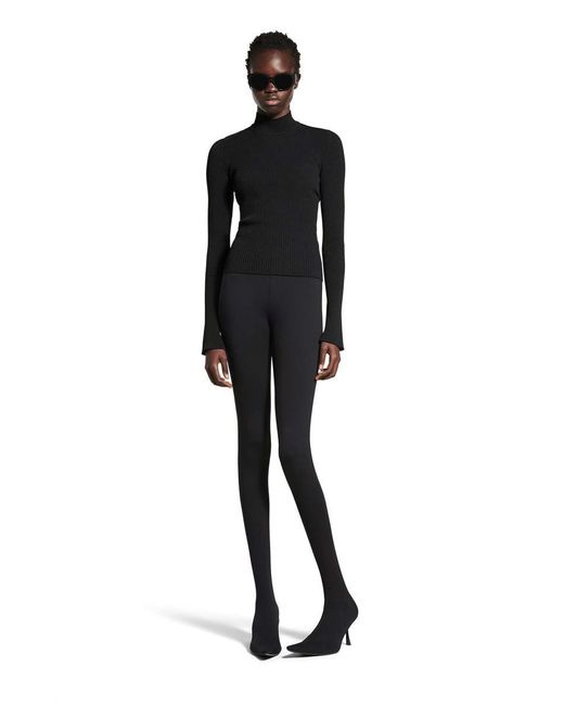 Balenciaga Black Ribbed Sweater With Laces