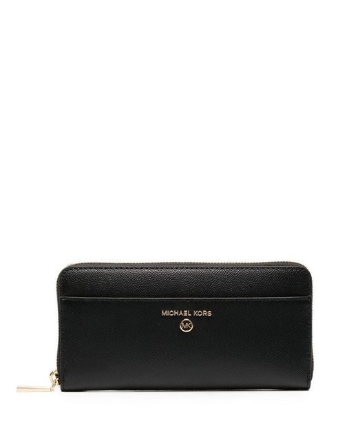 Michael Kors Black Continental Wallet With Logo