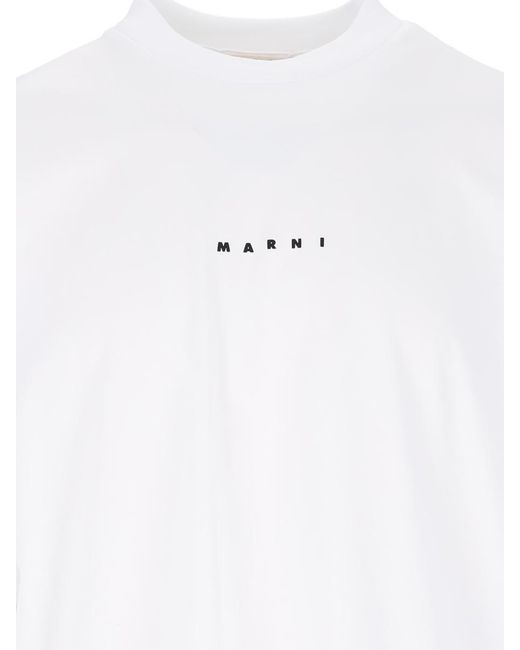 Marni White Logo T-shirt for men