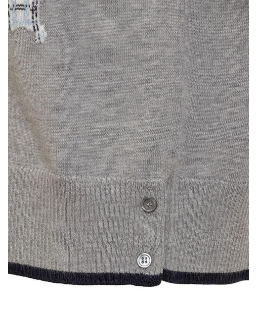 Thom Browne Gray Polo 4-bar Striped Dog for men