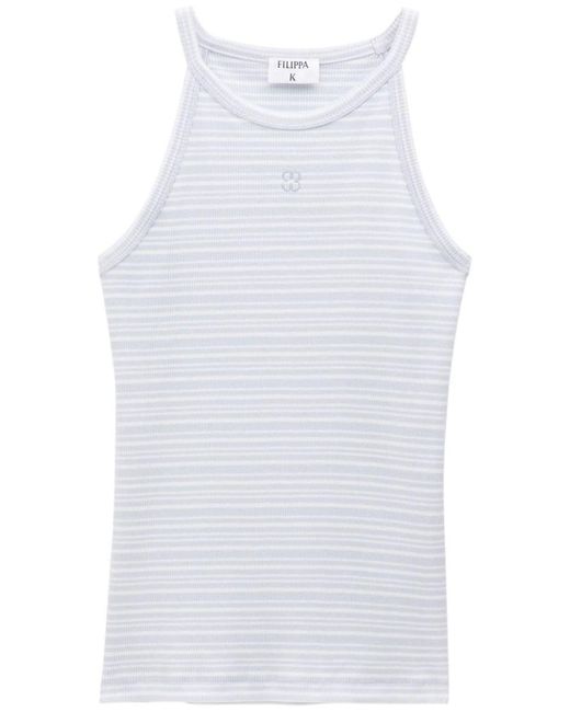 Filippa K White Striped Tank Top