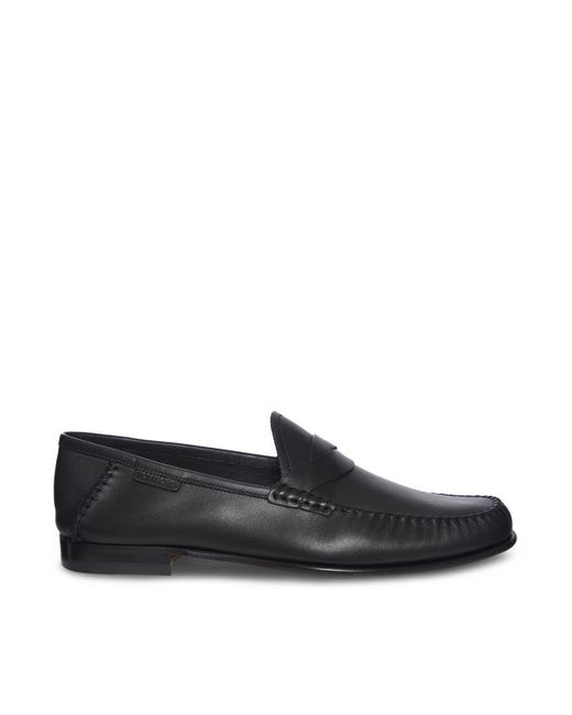 Tom Ford Black Ripley Smooth Leather Moccasin With Braided Band for men