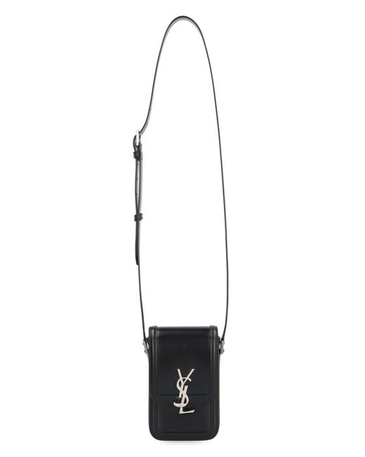 Saint Laurent Black Solferino Leather Mini Crossbody Bag for men
