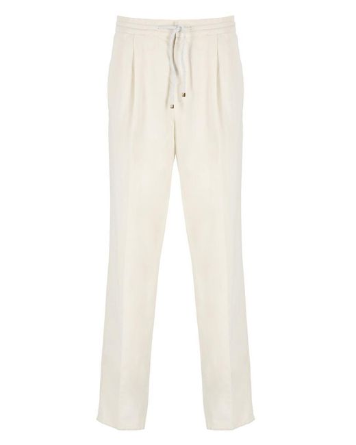 Brunello Cucinelli White Trousers Ivory for men