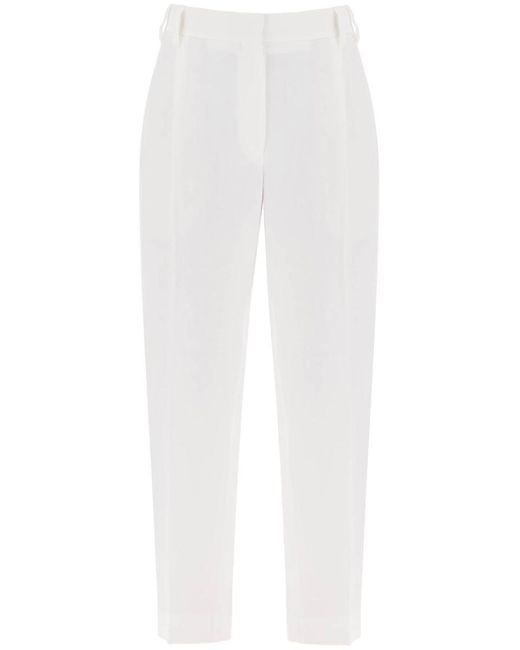 Brunello Cucinelli White Double Pleated Trousers