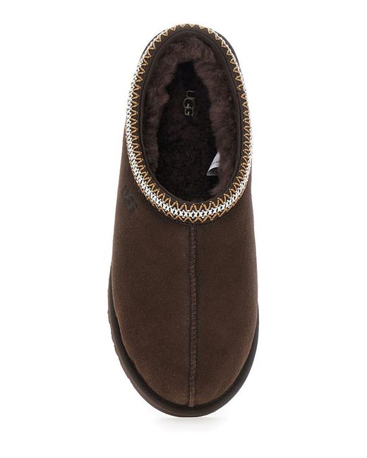 Ugg Brown 'Tasman' Mules With Embossed Logo for men