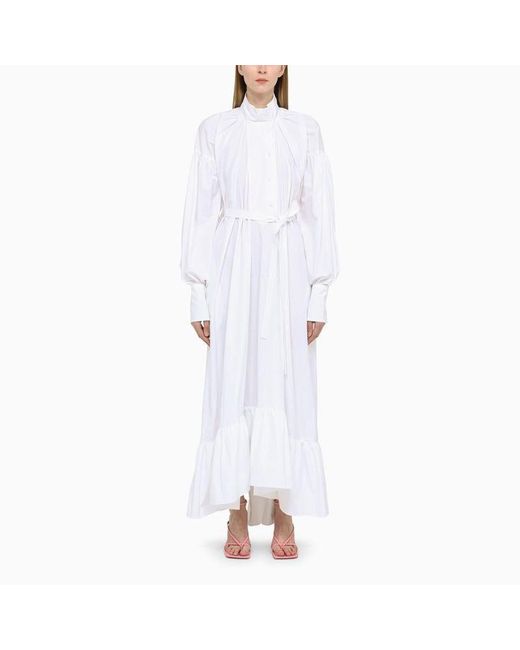 Patou White Cotton Long Dress | Lyst