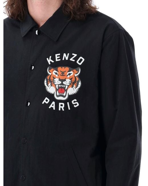 KENZO Blue Lucky Tiger Coach Jacket for men