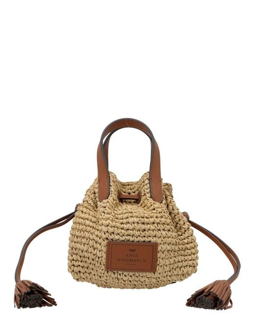 Anya Hindmarch Raffia Bucket Bag in Brown Lyst Canada