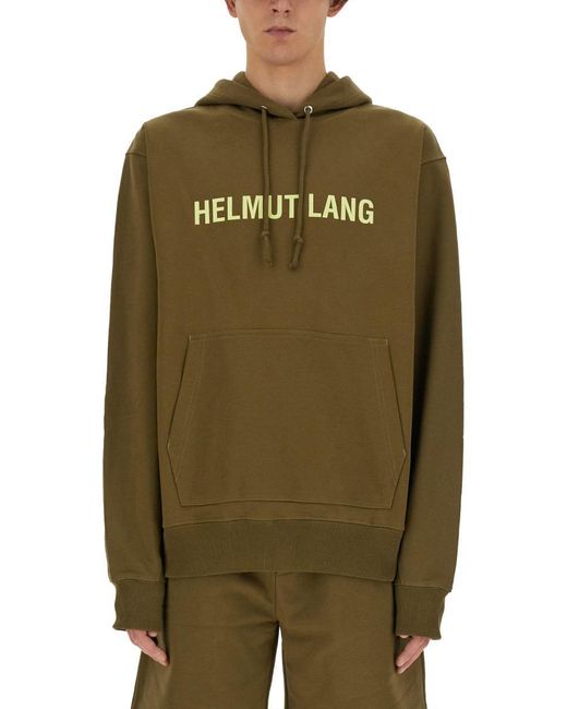 Helmut Lang Green Sweatshirt With Logo for men