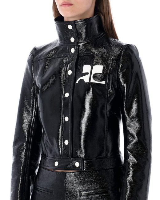 Courreges Black Vinyl Reedition Jacket
