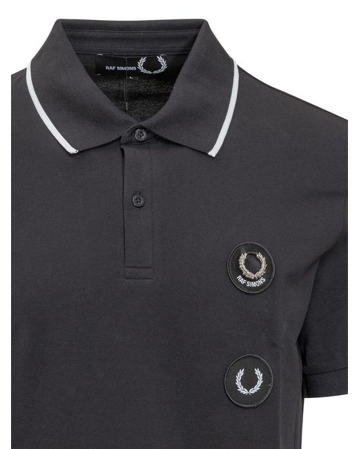Fred Perry Black Fred Perry Raf Simons Polo Shirt With Logo for men