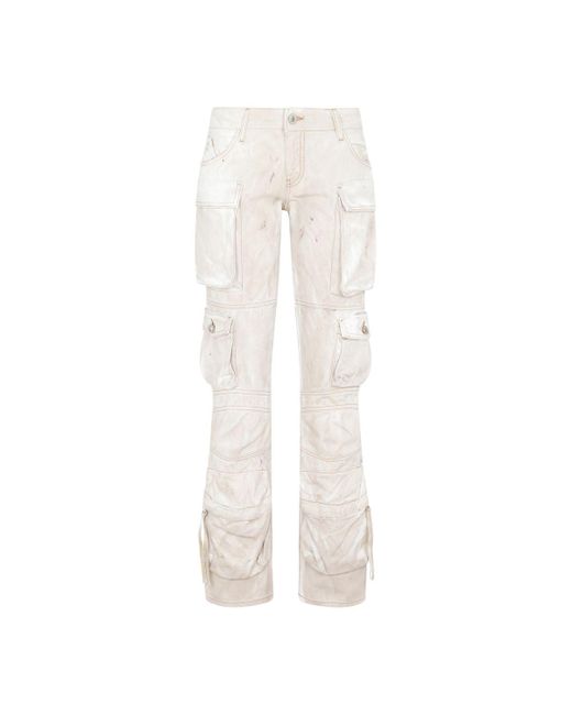 The Attico White Cotton Essie Denim Pants Jeans