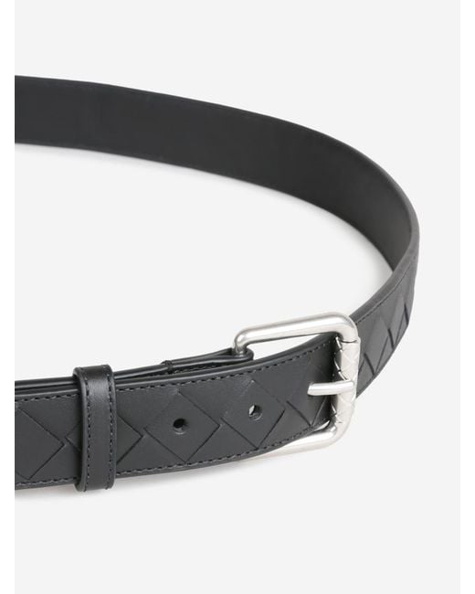 Bottega Veneta White Braided Leather Belt for men