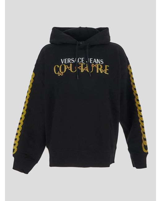 Versace Black Logo Chain Print Sweatshirt for men