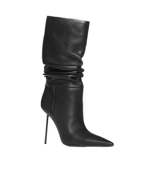Paris Texas Black Lidia Slouchy Leather Boots
