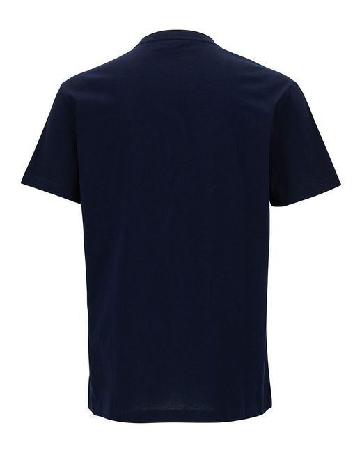 Versace Blue Crewneck T-Shirt With 90' Logo Print for men