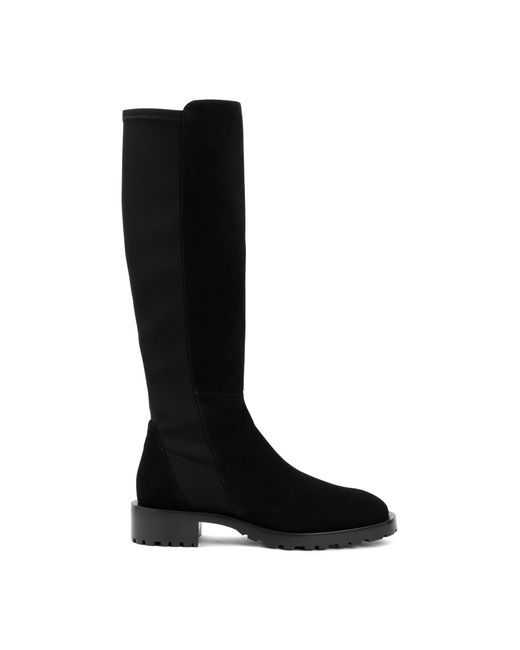 Stuart Weitzman Leather 5050 Knee-high Lug Boots Shoes in Black | Lyst